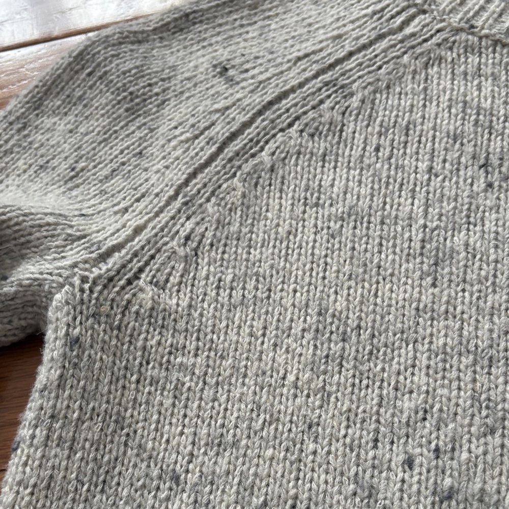 Vintage Heathered Grey and Navy Striped Turtleneck Sweater - Picture 3 of 6